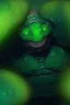 Placeholder: mutated green stone golem with a red tumor corrupted