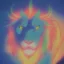 Placeholder: A beautiful portrait of a cyborg lion blue neon color scheme, high key lighting, volumetric light high details psychedelic background