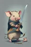 Placeholder: Design of a mouse holding a sword riding on a pig