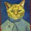 Placeholder: Portrait of a cat by Van Gogh