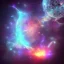 Placeholder: magical glowing water in space with dark background