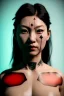 Placeholder: Photo Studio portrait, Asian woman samurai, yakuza body tattoos :: symmetry photography, cyberpunk style :: latex dress, japanese traditional ornaments, red, white, black, led wires, glow eyes, cinematic, Ultra realistic, dark scene, wide angle view, soft color, highly detailed, unreal engine 5, RTX, ultra detail, 3d, finely drawn, high definition.