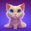 Placeholder: 2d Texture,head of a cute cartoon cat