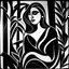 Placeholder: Vrouw in Matisse Steel in black and white