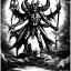 Placeholder: Devil demon satan king knights war code prophecy black and white