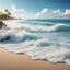 Placeholder: Hyper Realistic sea waves & seashore beach with blue sky