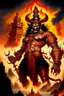 Placeholder: Behold the formidable and fearsome Ravana a malevolent rakshasa of the highest order reigning supreme over the mystical and enigmatic isle of Lanka with his numerous diabolical heads, looming over the fiery and chaotic landscape, the scene is depicted in a digital painting with intricate details inspired by hindu mythology and art style of raja ravi varma, with sharp focus and warm lighting, additional reference artists include sanjay patel, abhishek singh, and tracie ching. trending on artstati