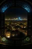 Placeholder: Fenster Ausblick auf persische Stadt aus 1001 Nacht gerade Perspektive