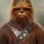 Placeholder: photorealistic and intricate portrait of chewbacca in star wars by tom bagshaw, wearing beskar armor, deep dark colors, hyperdetailed, 32K, oil on canvas,