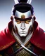 Placeholder: a portrait of an ancient japanese warrior, samurai, white clothes, katana, super detailed, bright colors,