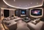 Placeholder: a dedicated home cinema room with LED ambient lighting in the walls