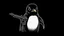 Placeholder: penguin with a gun | black background