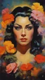 Placeholder: beautiful girl ,mugshot, Planet of the Vulcans, multicolored, large, floral designs, atmospheric, beautiful, oil painting by Frank Frazetta, 4k UHD, Photorealistic, professional quality