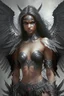 Placeholder: sexy female warrior angel with black wings