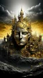 Placeholder: oil painting of a city of gold That lies in the deep distance
