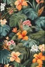 Placeholder: a close up of a floral pattern on a black background, tropical flowers, elegant tropical prints, large jungle flowers, floral wallpaper, blooming tropical flowers, dark flower pattern wallpaper, flowery wallpaper, beautiful tropical flowers, beautiful wallpaper, floral explosion, tropical flower plants, tropical, tropic plants and flowers, large exotic flowers, tropical paradise, floral pattern, ornate floral, floral