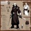 Placeholder: monster concept sheet with AD&D statistics and characteristics [wii No More Heroes style] Gangster-turned-Monk