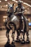 Placeholder: knight chat robot on horse in royal future hall ,shot on Hasselblad h6d-400c, zeiss prime lens, bokeh like f/0.8, tilt-shift lens 8k, high detail, smooth render, down-light, unreal engine, prize winning