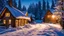 Placeholder: photorealism, night, dawn, snowball, very beautiful Russian village, beautiful wooden logs, various carved beautiful houses of different colors, fluffy trees, long snow-covered path, fluffy snow, yellow-blue shadows, professional photography, pastel colors, high resolution, high detail, ISO 100, realistic, beautiful, aesthetic, soft lighting, subdued lighting, bright lighting, Catherine Welzstai, Tim Burton