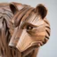 Placeholder: Detailed of a wooden bear sculpture, highlighting the texture and grain of the wood