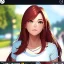 Placeholder: redhead woman, casual clotting, realistic, HD4k, watery cloud background, close up shot,