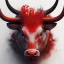 Placeholder: Bull, red, black, fire, masterpiece, expert, 8K, hyperrealism, sharp focus, cinematic lighting