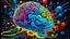 Placeholder: "Design a vibrant comic-styled artwork that captures the essence of a mighty brain, depicted as a tangible galactic entity. The brain itself should be intricately shaded to highlight its convoluted crevices, delicately lit by distant stars. The backdrop is to be an amalgamation of colourful swirling galaxies,