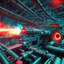 Placeholder: crazy psychedelic high res 3D anaglyph photo a view inside the cannon of a machine gun during ignition. Imagine the intensity of that moment. The raw power, the explosive force as the ignition sets off a symphony of destruction. The metal cannon glowing red hot, the bullets ready to unleash chaos. The flames, the heat, the adrenaline rushing through your veins. It's a dangerous beauty, a deadly dance. I must capture this moment with style, ensuring every detail is perfect. Every angle, every f