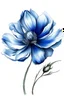Placeholder: blue flower illustration defined and detailed with white background