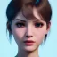 Placeholder: image girl look beautiful, close-up, dramatic, eyes like ocean blue, short hair, smile, 8k, rtx, eyebrows like serious, facing left, hyper realistis