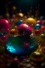 Placeholder: different hairy insects inside a pile of transparent jelly bubbles of weird colors, disco egg made of small mirror, light rayz, feast table ,shot on Hasselblad h6d-400c, zeiss prime lens, bokeh like f/0.8, tilt-shift lens 8k, high detail, smooth render, down-light, unreal engine, prize winning