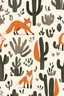 Placeholder: fox and saguaro in the style of scandygirl