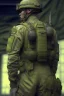 Placeholder: photorealistic back of a soldier, hyperdetailed painting, luminism, Bar lighting, complex, od green miltary, 4k resolution concept art, Artgerm, WLOP, Alphonse Mucha, 3d render, octane render, intricately detailed, cinematic, awesome full color, hand drawn, dark, gritty, cinematic, buckeye burl