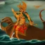 Placeholder: painting of rama riding a whale leading a battle