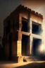 Placeholder: A building in Hampi showing "fea"r using play of light and feel of atmosphere