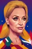Placeholder: Portrait of a powerful and beautiful female president with pride background
