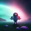 Placeholder: Alien, outer space, moon, stars, UFO, beautiful, green, black, blue, purple, pink, masterpiece, expert, 8K, hyperrealism, sharp focus, cinematic lighting