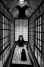 Placeholder: Wednesday Adams in 3d scary dark room Escher style