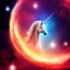 Placeholder: a unicorn in space. heart shaped nebula backround