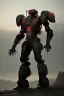 Placeholder: dark armor robot ai soldier mech dystopian scary gladiator predator monster