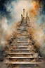 Placeholder: stairway to heaven, dust, scratches, ink, oil, pencil drawing, gouache texture, hieronymus bosch style, maximum detail, quality textures, bright lighting, 8k high resolution, Enhance