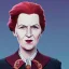 Placeholder: Portrait of a 30 year old witch like Margaret Thatcher and Mary Poppins