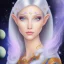 Placeholder: cosmic mage, elf, female, cosmic magic, long ears, white hair, face details, pale skin, jewellery, broad shoulders, sharp ears, cosmic clothes, cosmic eyes, ears shown, the cosmos in eyes, shining eyes, thin face, detailed ears, magical eyes, closed mouth, make up, smiling face, happy face, pointy ears