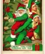 Placeholder: two elves. woman and man. Christmas scene. poster. marvel comic. low-key