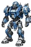 Placeholder: A picture of a bulky power armour piloted by one person. It is coloured blue and white