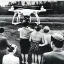 Placeholder: Old 1950s photo of people flying a drone