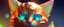 Placeholder: A cute adorable baby ginger cat made of crystal ball with low poly eye's surrounded by glowing aura, flamming sparkles highly detailed intricated concept art trending artstation 8k