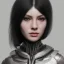 Placeholder: wonderfull portrait only woman middle face robot, long black hair, intricate, sci-fi, cyberpunk, future