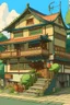 Placeholder: a little japanese house, ghibli style