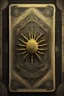 Placeholder: sacred geometry framed playing card on parchment, black and yellow spider relief with shadows boss card in the style of Giger and fallout 4 ,,bokeh like f/0.8, tilt-shift lens 8k, high detail, smooth render, down-light, unreal engine